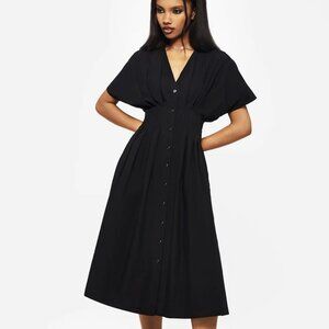 NWT Disturbia Women's Finis Cotton Button Up Shirt Dress US 6 Black Gothic Vibe